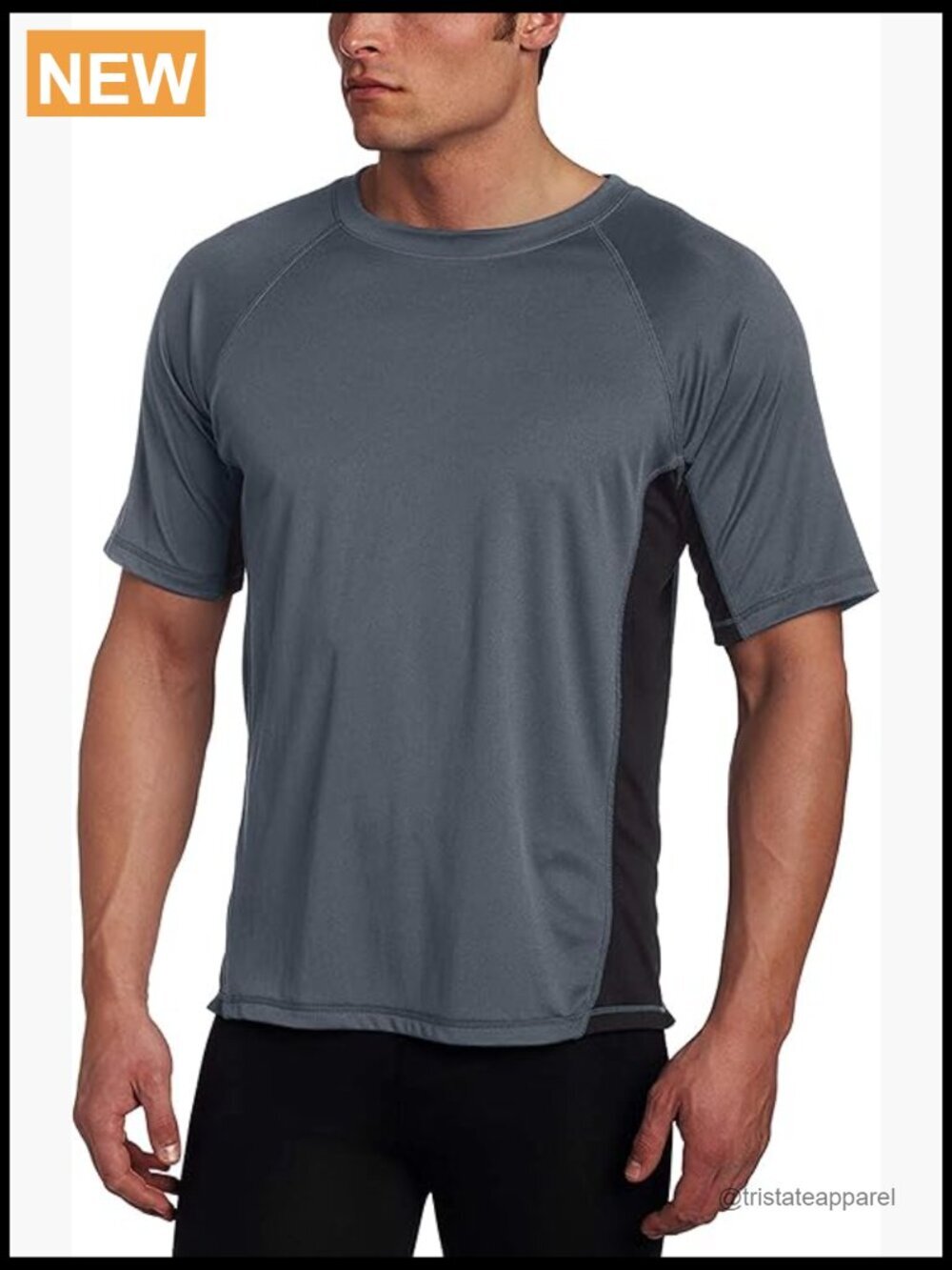 UPF 50+ Rash Guard Swim Shirt for Men, Quick-Dry Short Sleeve